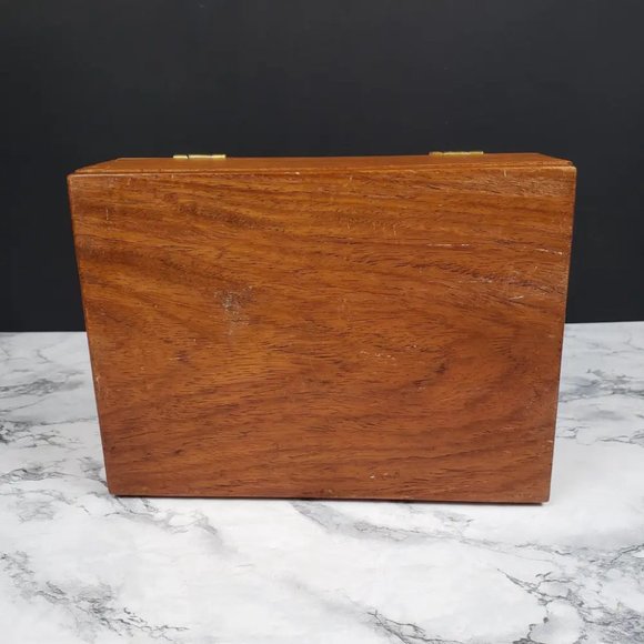 Hand Carved Wood Box Village Scene Vintage - Picture 11 of 13